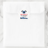 Sticker Rond Blue Car Racing Birthday (Sac)