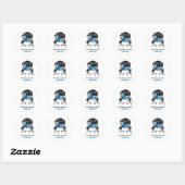 Sticker Rond Blue Child Abuse Prevention Awareness Blue Messy (Feuille)