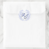 Sticker Rond Blue Chinoiserie Elegant Script enveloppe scellée (Sac)