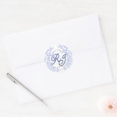 Sticker Rond Blue Chinoiserie Elegant Script enveloppe scellée (Enveloppe)