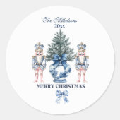 Sticker Rond Blue Chinoiserie Nutcracker Christmas (Devant)