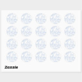 Sticker Rond Blue Chinoiserie Toile de Jouy Programme de mariag (Feuille)