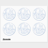 Sticker Rond Blue Chinoiserie Toile de Jouy Programme de mariag (Feuille)
