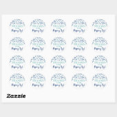 Sticker Rond Blue Confetti Merci pour Popping By (Feuille)