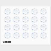 Sticker Rond Blue Coquette Bow Girl Birthday Party (Feuille)