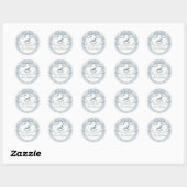 Sticker Rond Blue Coquette Bow Horse Birthday Envelope Seal (Feuille)