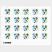 Sticker Rond Blue Cow 3e Anniversaire Tshirts et cadeaux (Feuille)