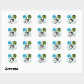 Sticker Rond Blue Cow 5th Birthday Tshirts et cadeaux (Feuille)