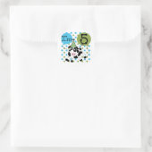 Sticker Rond Blue Cow 5th Birthday Tshirts et cadeaux (Sac)