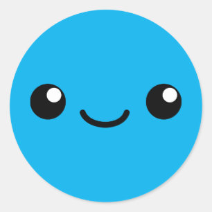 Sticker Rond Blue Cutie