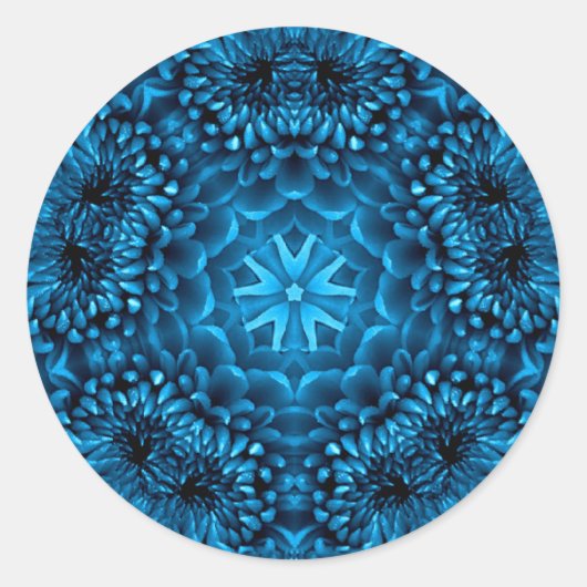 STICKER ROND BLUE DAHLIA (Devant)