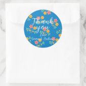 Sticker Rond Blue Daisy Vintage Bouquet Motif (Sac)