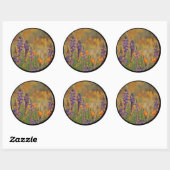 Sticker Rond Blue Desert Lupines Orange Poppies enveloppes phoq (Feuille)