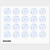 Sticker Rond Blue Disco Cocktail Bachelorette Party (Feuille)