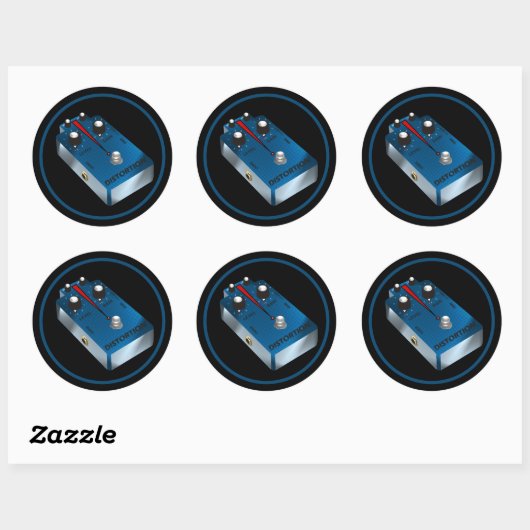 Sticker Rond Blue Distortion (Feuille)