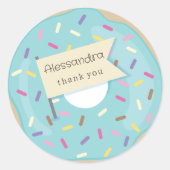 Sticker Rond BLUE DONUT merci (Devant)