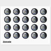 Sticker rond Blue Earth (Feuille)