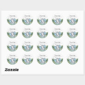 Sticker Rond Blue Elephant Baby shower de verdure Merci (Feuille)