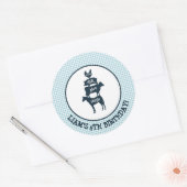 Sticker Rond Blue En vichy Agritourisme Thème Animal Anniversai (Enveloppe)