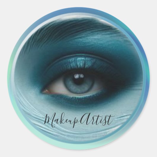 Sticker Rond Blue Eye Shadow Bold Esthétique (Devant)
