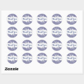 Sticker Rond Blue Floral Paisley Arrière - plan blanc (Feuille)