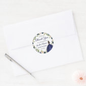 Sticker Rond Blue Floral Princess Quinceañera Anniversaire (Enveloppe)