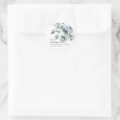 Sticker Rond Blue Florals Folio Nom Retour Adresse Noël (Sac)