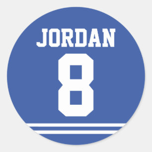 Sticker Rond Blue Football Jersey - Sports Thème Anniversaire