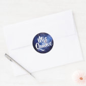 Sticker Rond Blue Galaxy Céleste Photo Mis Quince Anniversaire (Enveloppe)
