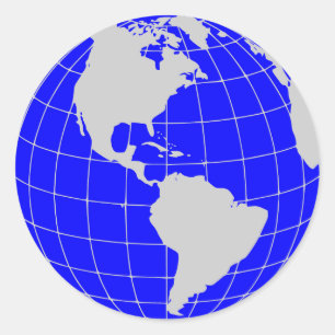 Sticker Rond Blue Globe
