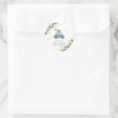 Sticker Rond Blue & Gold Citrouille Drive By Baby shower faveur (Sac)