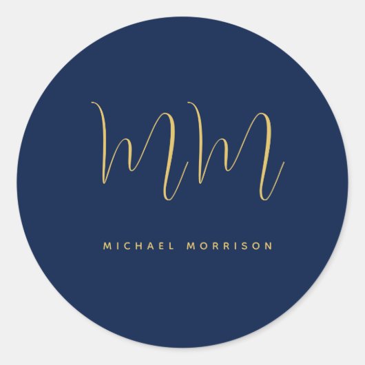 Sticker Rond Blue Gold Colours Professionnel Lettres initiales  (Devant)