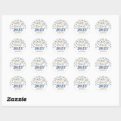 Sticker Rond Blue Gold Confetti Graduation 2023 (Feuille)