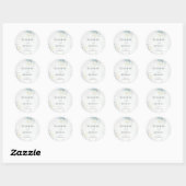 Sticker Rond Blue Gold ( Imitat) Watercolour Wedding Collection (Feuille)