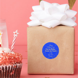 Sticker Rond Blue Gold Star Meilleure maman Jour des mères mode