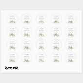 Sticker Rond Blue Green Birds Botanical Watercolor Mariage (Feuille)