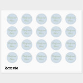 Sticker Rond Blue Green Floral Watercolor Wedding (Feuille)