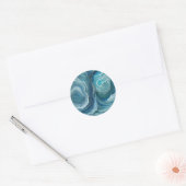 Sticker Rond Blue Green Serenity Abstrait (Enveloppe)