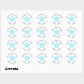 Sticker Rond Blue Happy Star garçon Grand travail (Feuille)
