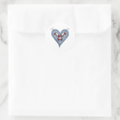 Sticker Rond Blue Heart with Candy Canes Country Christmas (Sac)