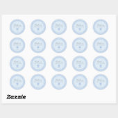 Sticker Rond Blue Hearts Baby Shower (Feuille)