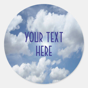 Sticker Rond Blue Heaven Nuages + vos idées