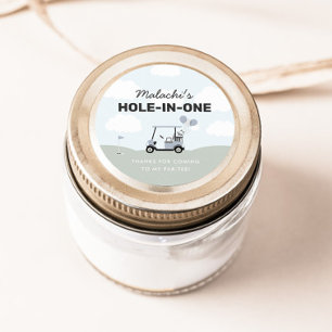 Sticker Rond Blue Hole-In-One Golf 1er Anniversaire Favoriser