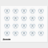 Sticker Rond Blue Home baked With Love heart (Feuille)