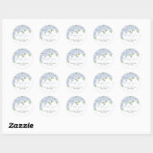 Sticker Rond Blue Hydrangea Customisé mariage Favor (Feuille)