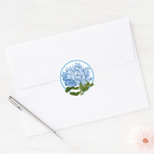 Sticker Rond Blue Hydrangea et Circle Douche Favoriser (Enveloppe)