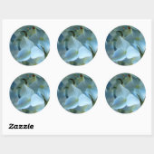 Sticker Rond Blue Hydrangea Fleurs Florales Photo (Feuille)