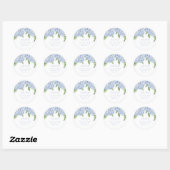 Sticker Rond Blue Hydrangea Flowers Adresse personnalisée (Feuille)
