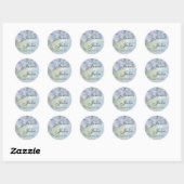 Sticker Rond Blue Hydrangea, phoque Mariage (Feuille)