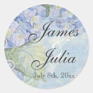 Sticker Rond Blue Hydrangea, phoque Mariage